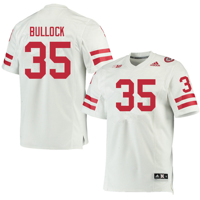Men #35 John Bullock Nebraska Cornhuskers College Football Jerseys Sale-White - Click Image to Close